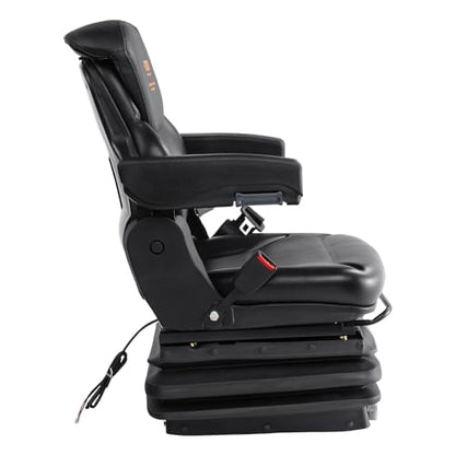 VEVOR Universal Forklift Seat, Tractor Seat with Armrest & Adjustable Back - style: High Suspension