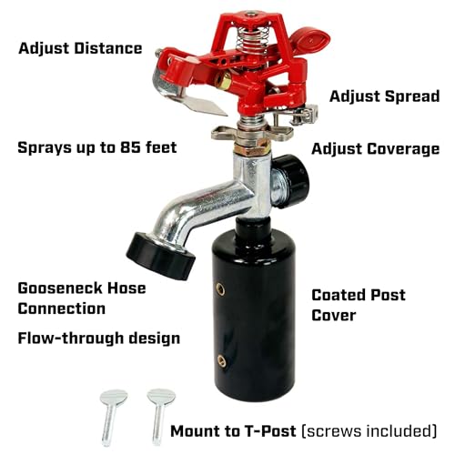 CHAPIN 4984 T-Post Impact Sprinkler, 360-Degree Coverage up to 85 Ft