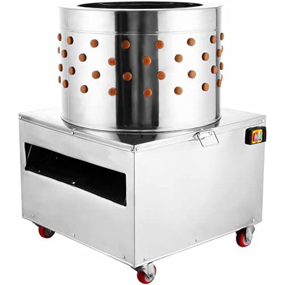 20'' Stainless Steel Chicken Plucker Machine, Plucking Machine De-Feather 1500W 275R/min, Fowl Food Processor Electric, FPPS-JQTMJ-50ZJ0