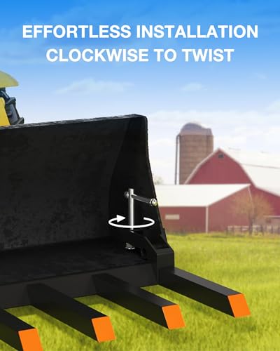 Heavy Duty Clamp-On Debris Forks for 60" Tractor Bucket Capacity Pallet
