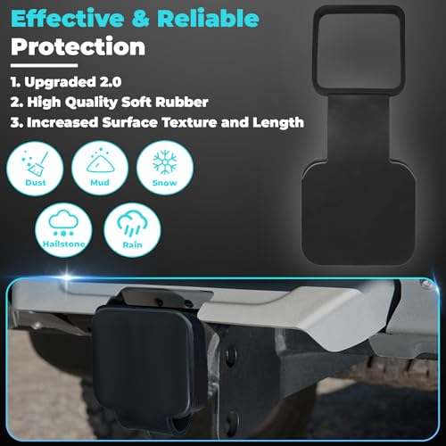 BFXM Trailer Hitch Covers, Tow Hitch Covers, Rubber Hitch Covers 2 Inch