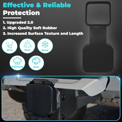 BFXM Trailer Hitch Covers, Tow Hitch Covers, Rubber Hitch Covers 2 Inch