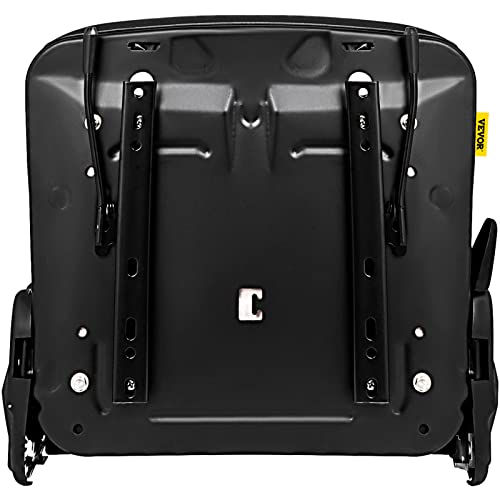 Bestauto Universal Fold Down Forklift Seat with Retractable Safety Belt, Armrest,Adjustable Seat for Excavator, Forklift, Tractor, Skid Loader, Backhoe Dozer Telehandler