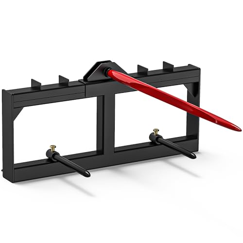AUTOSAVER88 49" Skid Steer Hay Spear Attachment, 2000lbs Capacity