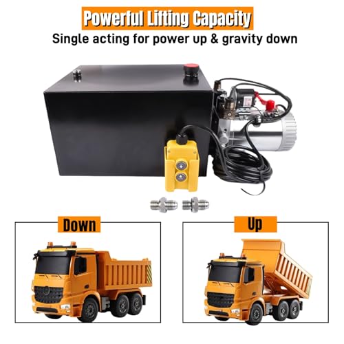 20 Quart Single Acting Hydraulic Pump 12V 3200 PSI - color: Single Acting, size: 20 Quart