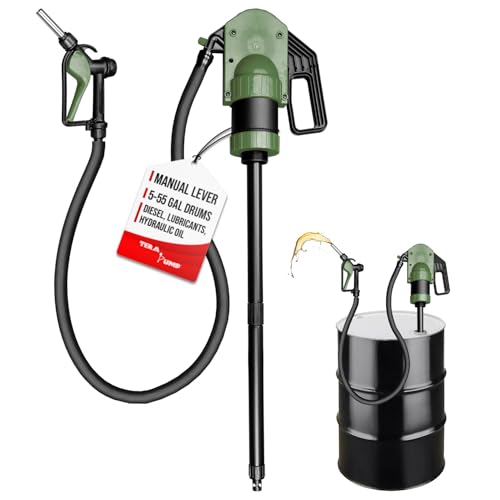 TERA PUMP Drum Barrel Pump w/Gas Pump Style Nozzle - style: Diesel / Fuel Pump