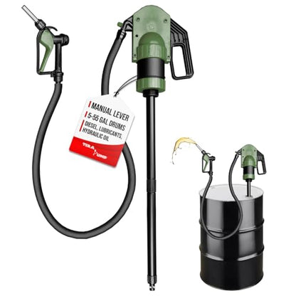 TERA PUMP Drum Barrel Pump w/Gas Pump Style Nozzle - style: Diesel / Fuel Pump