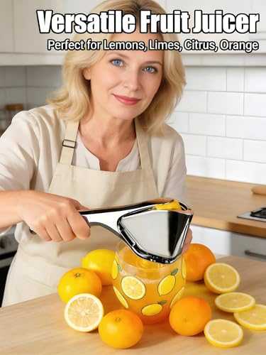 Lemon Squeezer, Stainless Steel Manual Citrus Squeezer, Silver - color: Silver