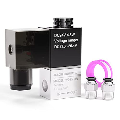 TAILONZ 1/4"NPT 24V 2V025-08 Solenoid Valve Junction Box - size: 24V DC