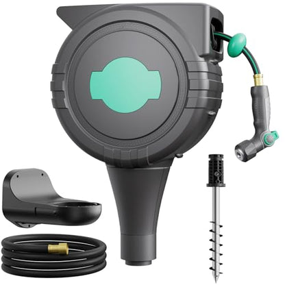 Automatic Retractable Garden Hose Reel 1/2" x 82 ft, 180° Wall Mounted