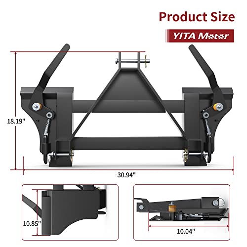 YITAMOTOR Universal Skid Steer 3 Point Quick Hitch Adapter for Category 1