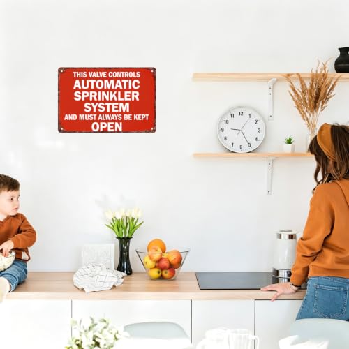 Aluminum Metal Sign This Valve Controls Automatic Sprinkler System 8x12in