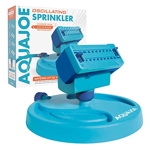 Aqua Joe BDL-A0138-P2 20-Nozzle Mini Gear-Driven Oscillating Sprinkler on Sled Base, Customizable Coverage, 4,250 Sq. Ft. Max Coverage