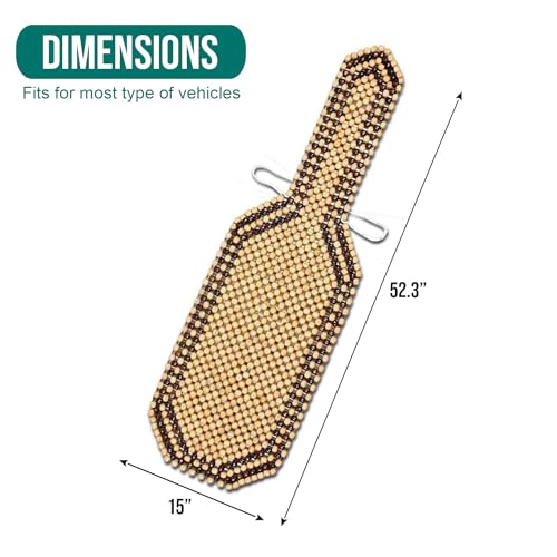Zento Seat Beads Bead Seat Covers for Cars 2 Pieces of Natural Wooden Beads Back Massage Cushion, Bamboo Seat for Comfort in Your Travel Experience Cover Seats for Cars Beaded Car Seat - size: 2- Packs
