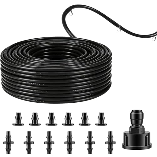 100FT Drip Line Kit Kalolary 1/4 Inch Hydroponics Dripline Hose