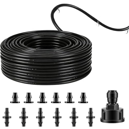 100FT Drip Line Kit Kalolary 1/4 Inch Hydroponics Dripline Hose