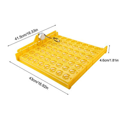 Pssopp Digital Egg Incubator, Automatic Turning Temperature Control Hatching Machine for Home Farm Yellow ABS Plastic 56 Egg Capacity 43 x 41.5 x 4.6 cm