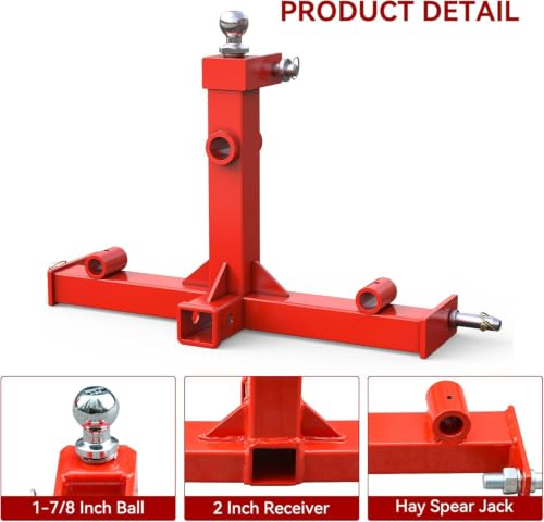 3-Point Quick Hitch – Cat 1, 2" Receiver, 3000 Lb