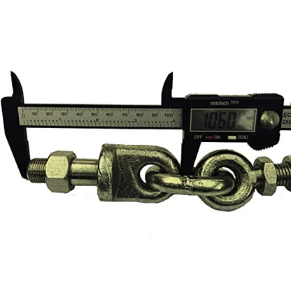 2 Three Point Hitch Sway Chains (Pair) - Yanmar & Kubota Tractor CAT1 Stabilizer Chains