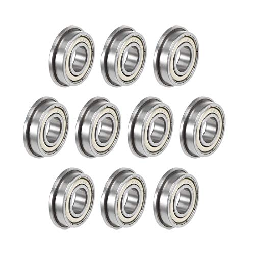 uxcell F6900ZZ Flanged Ball Bearing 10mmx22mmx6mm Double Shielded Chrome Steel Deep Groove Bearings 10pcs - size: 10x22x6mm