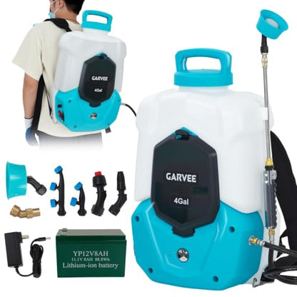 Garvee 4 Gallons Battery Powered Backpack Sprayer - size: 4 gal