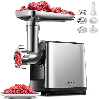 Yabano Electric Meat Grinder 3000W Max Heavy Duty Meat Mincer - color: Silver&Black