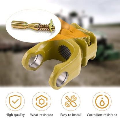 2PCS Quick Release PTO Pin Yoke,Heavy-Duty Tractor PTO Coupler Farm Tool
