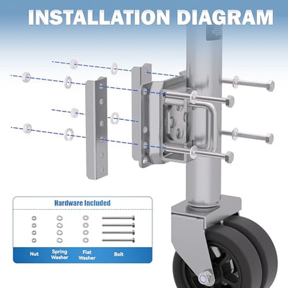 2000 lbs Upgraded Boat Trailer Jack,10" Lift, Bolt On Trailer Jack - color: Silver