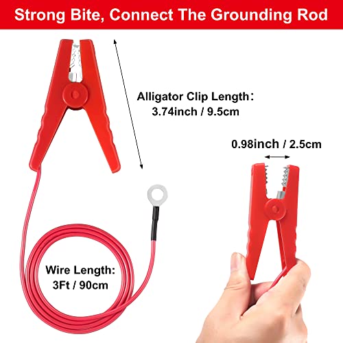 Electric Fence Lead Wire Connector, 18AWG Alligator Clip Set, 3Ft - style: 3FT Wire