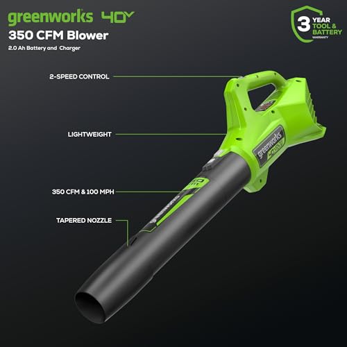 Greenworks 40V 13 in String Trimmer & 350 CFM Blower Combo, 2.0 Ah Battery - size: New Combo (Trimmer + Blower + Spools), style: String Trimmer
