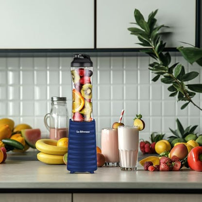 La Reveuse Personal Size Blender for Protein Shakes and Smoothies, Navy - color: Navy