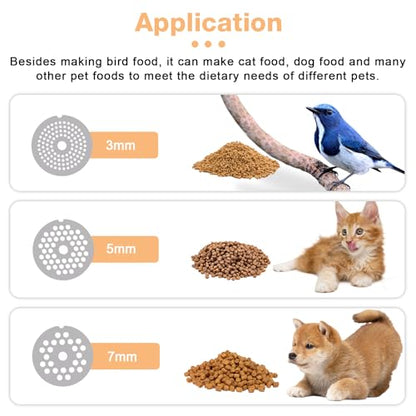 YUCHENGTECH Commercial Electric Animal Feed Pellet Machine Pet Food Pellet Machine 1500W for Commercial Mass Production Dog Cat Bird Feed with 3mm/5mm/7mm Molds 110V