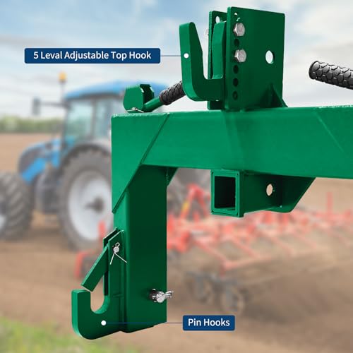 Garvee 3 Point Quick Hitch with 2" Receiver – 5-Level Quick Adjust Bolts - color: Green-New