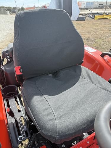 Durafit Seat Covers, Compatible with 2022+ KIOTI CK,DK and NS Series Open Station/CAB Tractor, Grammar Suspension seat. Two piece Vinyl seat, NO ARMREST. in Dark Gray Automotive Twill