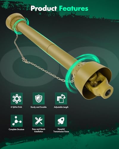 SCITOO Yellow 42"-68" PTO Shaft, 1-3/8" PTO Drive Shaft - color: Yellow, size: 42"-68"