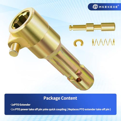 New PTO Extension Adapter with 1-Pack PTO Power Take Off Pin Quick Yoke, Female 1-3/8" & 6 Spline, Male 1-3/8" & 6 Spline,70 HP PTO Shaft Extension Parts,PTO Link Quick Connect for Tractor