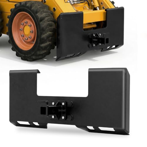 Garvee 3/8" Skid Steer Attachment Plate, 2" Removable Receiver, Black - color: Black
