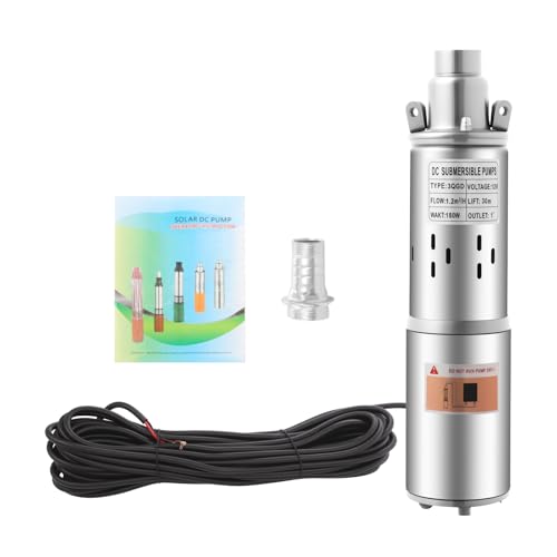 Deep Well Submersible Pump 12v/250w 263GPH 98ft Head with 56ft Head