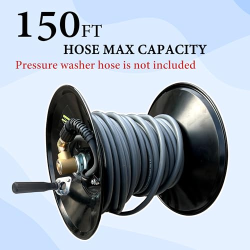 M MINGLE High Pressure Washer Hose Reel 150ft x 3/8" / 300ft x 1/4" - size: 150FT
