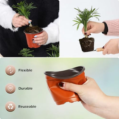 4 Inch 300 Pack Plastic Nursery Pots with Drainage Holes with 300pcs Labels - size: 4inch 300pcs