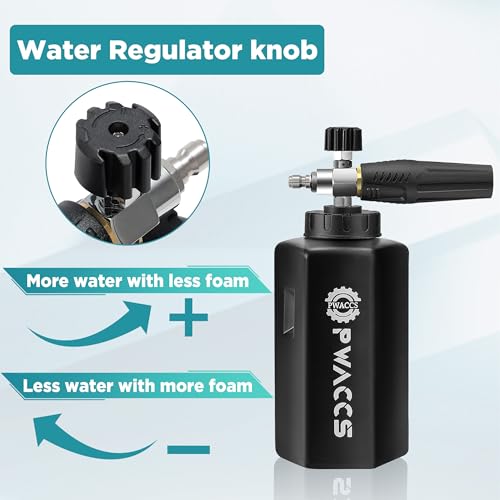 PWACCS Pressure Washer Foam Gun with Dual Connector, 1.5 Liter