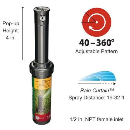 Rain Bird 32SA SAM Gear Drive Rotor, Full Circle, 19-32 Feet - size: 19' - 32'