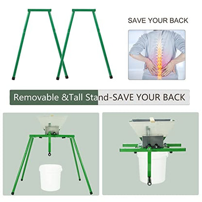 Fruit and Apple Crusher with Stand-7L Manual Juicer Grinder,Portable Fruit Scratter Pulper for Wine and Cider Pressing
