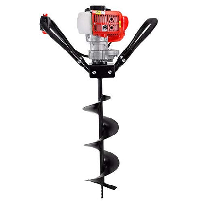 XtremepowerUS 81094-V 43cc Digger Gas-Powered Auger Post Hole with 8" Dirt Bit Set, Red/Black