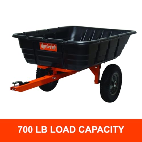 Agri-Fab Tow Behind Poly Dump Swivel Cart for Lawn Tractors and Mowers, 700 lb Capacity with Foot Dumping Mechanism - style: 700 lb. Poly Tow-Behind Swivel Foot Pedal Dump Cart