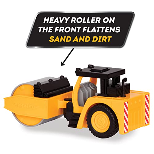 Driven by Battat – 7-Inch Steam Roller Toy with Lights & Sounds, Movable Parts, Construction Vehicle for Boys & Girls, Durable Design, Realistic Details, 3+ Years Toy for Kids - style: Steam Roller