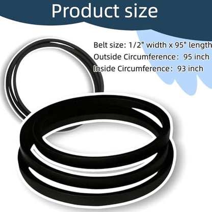 144959 Deck Belt (1/2" x 95") 532144959 Replacement for Craftsman LT1000 - size: 4L950(144959)