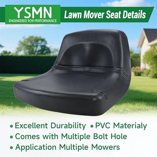 Black High Back Lawn Mower Seat Replacement for John Deere Replacement for Toro