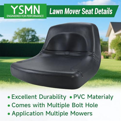 Black High Back Lawn Mower Seat Replacement for John Deere Replacement for Toro