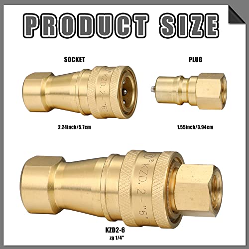 Vinsot 6 Set 2 Set 1/4" Quick Disconnect Coupler Valve for Carpet Cleaning